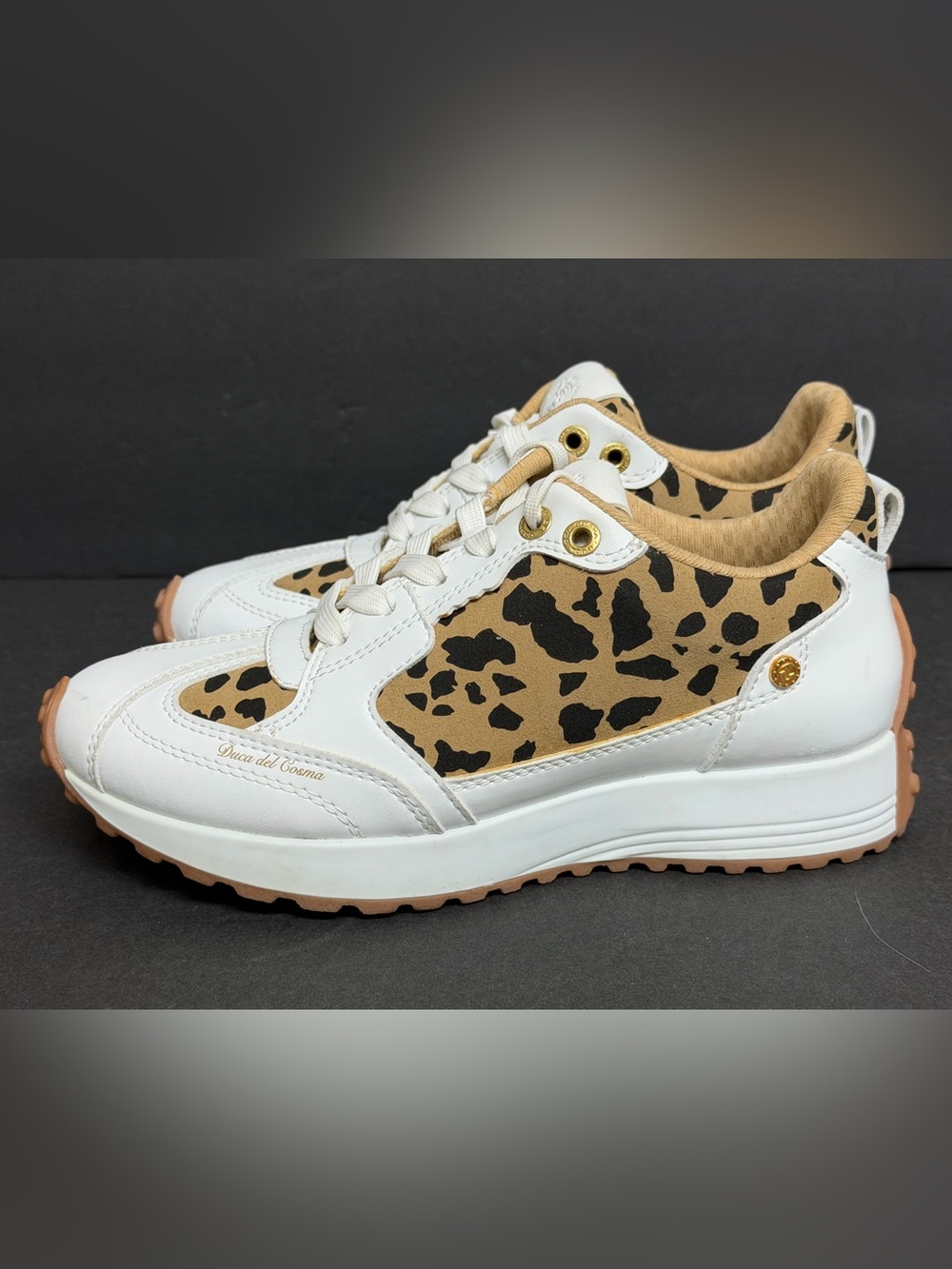 Duca Del Cosma Aviva Spikeless Waterproof Golf Shoes White Leopard Women’s 6